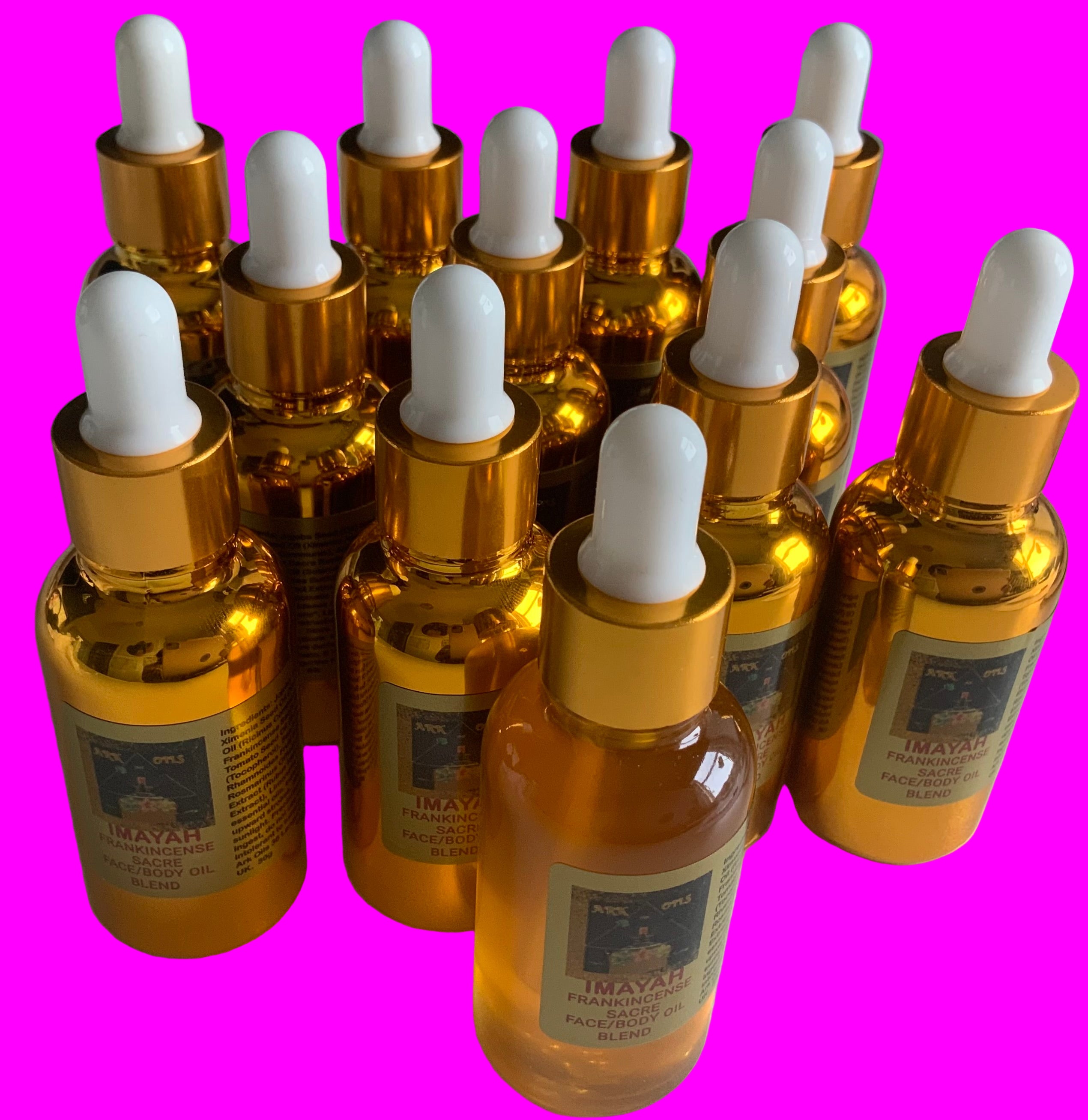IMAYAH FRANKINCENSE RESIN FACIAL OIL AND BODY BLEND with Sea Buckthorn & Raspberry C02 Extracts