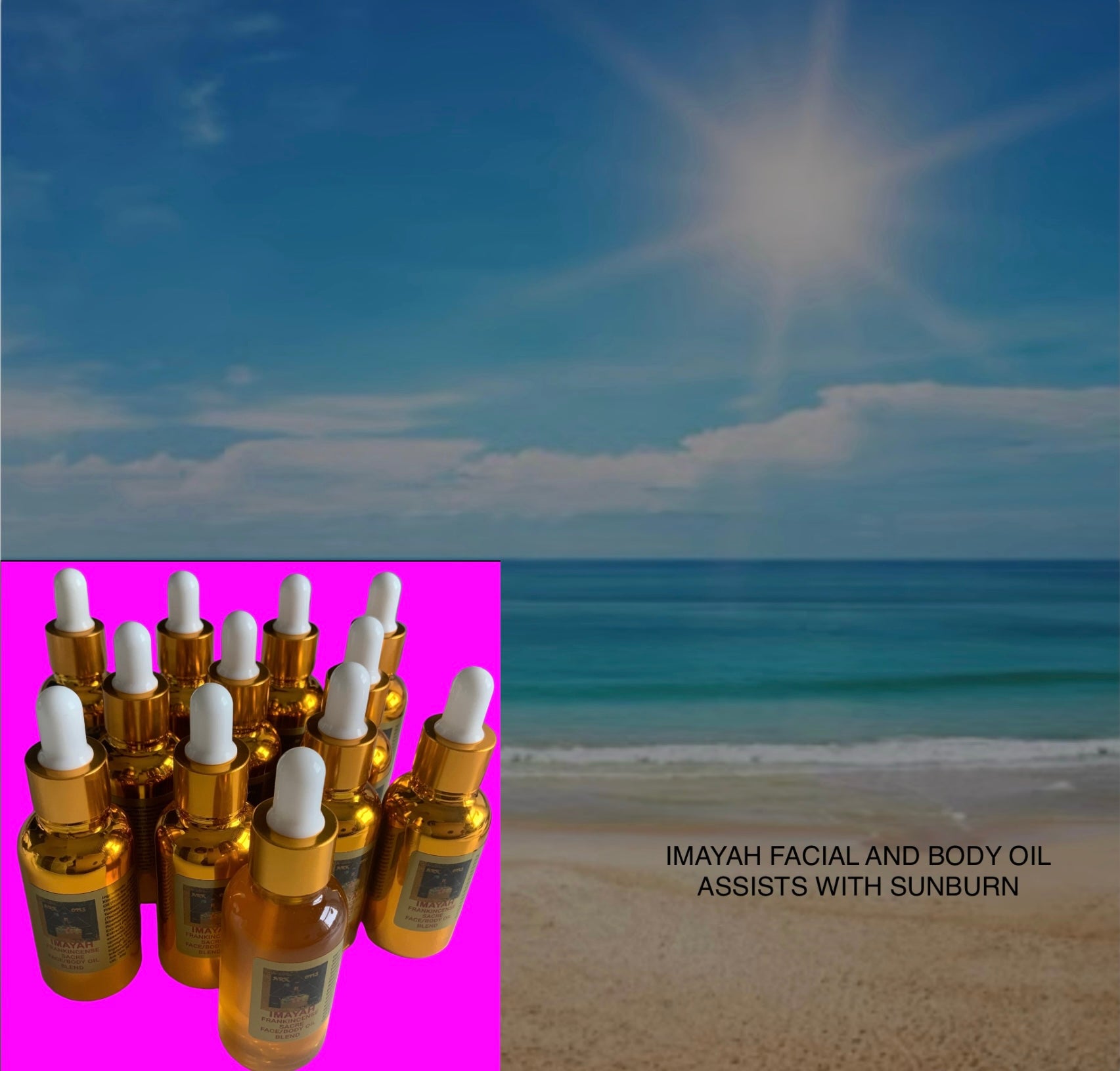 IMAYAH FRANKINCENSE RESIN FACIAL OIL AND BODY BLEND with Sea Buckthorn & Raspberry C02 Extracts